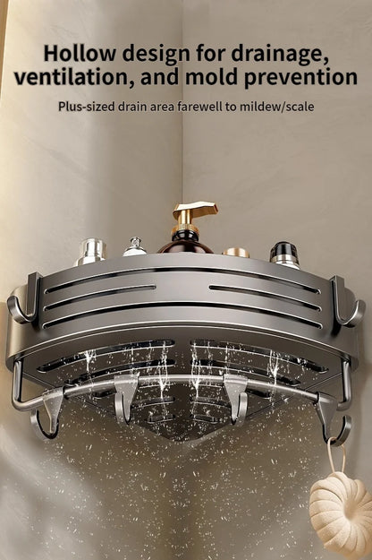 No Need To Drill Walls for Installation Aluminum Bathroom Shelf Shelves Shampoo Rack Storage Holder Kitchen Organizer Wall Rack