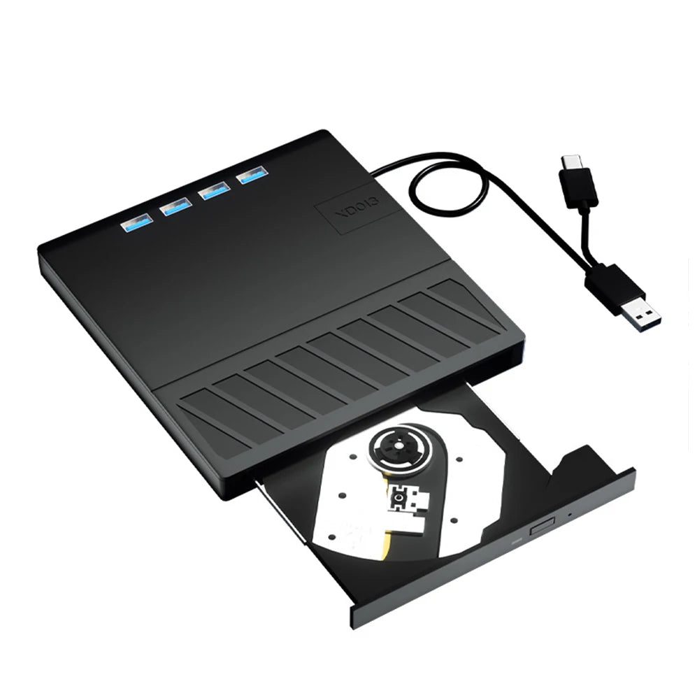 7 in 1 USB 3.0 Type C External CD DVD RW Optical Drive with SD/TF Port CD/DVD/BD -/+RW Player Burner Writer Reader for Laptop PC