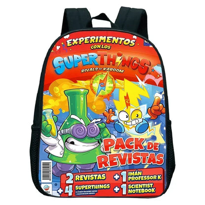 SuperThings Backpack Toddler Cartoon Schoolbag Boys Girls Kindergarten Bag Waterproof Kids Bookbag 12 Inch