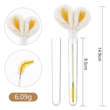 10pcs Tube Eyelash Brush Lash Extension Makeup Brushes Eyebrow Comb Rabbit Ears Designer False Eyelashes Microbrush Beauty Tool
