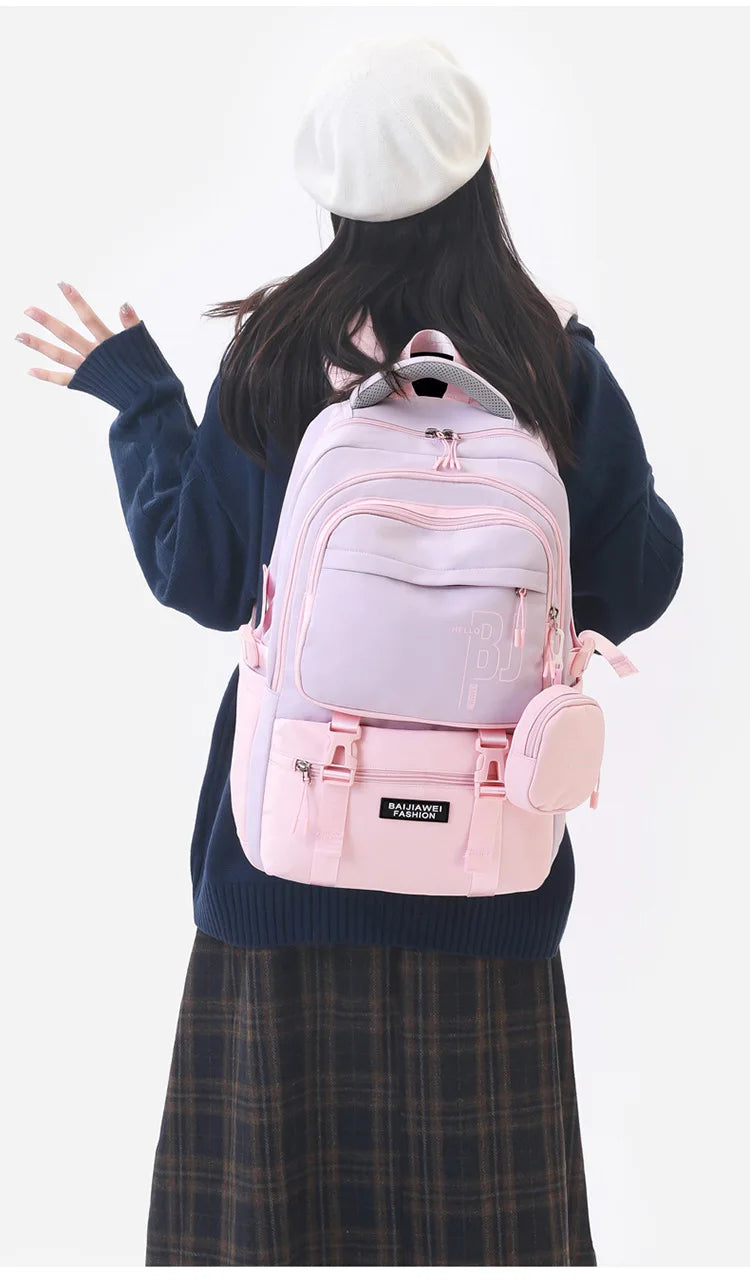 Teen Girls Backpacks for School 8-12 Years Students Casual Fashion Travel Backpacks Portability College Backpack for Women Bag