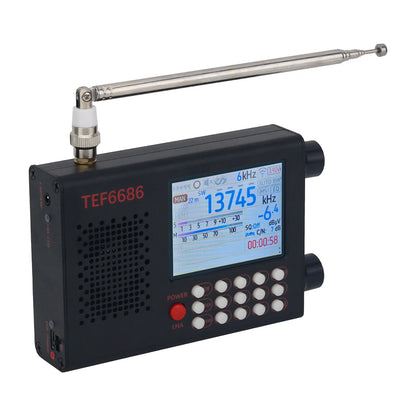 HamGeek TEF6686 Radio Portable FM/LW/MW/SW Radio Receiver with 2.8" Color Touch Screen & Built-in Battery