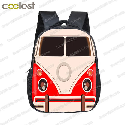 Truck/Ambulance/Car/Tractor Backpack Children's 12 Inch Kindergarten School Bag Cartoon Printing Excavator Backpack