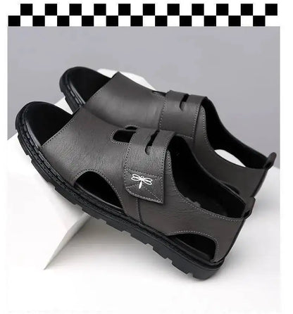 2025 New Fashion Brand Roman Sandals For Men Soft Sole Comfortable High-Quality Leather Beach Men's Casual Shoes