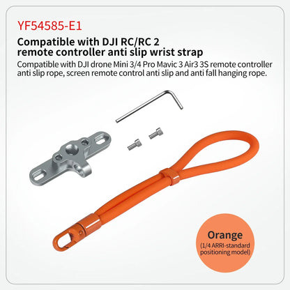 Remote Controller Metal Hook Holder Buckle Bracket Silicone Wrist Strap for DJI Mini 4 3 Pro Drone for DJI RC/RC2 Transmitter