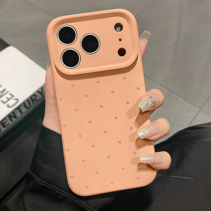 Cute Love Heart Candy Color Matte Case for iPhone 17 16 15 Pro Max 14 Plus 12 13 11 Air Soft Liquid Silicone Ultra Slim Cover