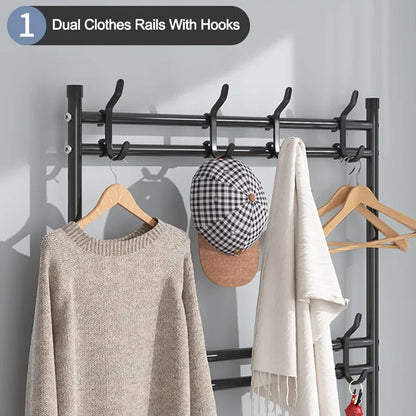 Clothes Hat Hangers Shoe Rack Multi-ayer Shoe Rack Simple Floor Shoes and Hat Racks Load-bearing Living Room Organizer Shelf