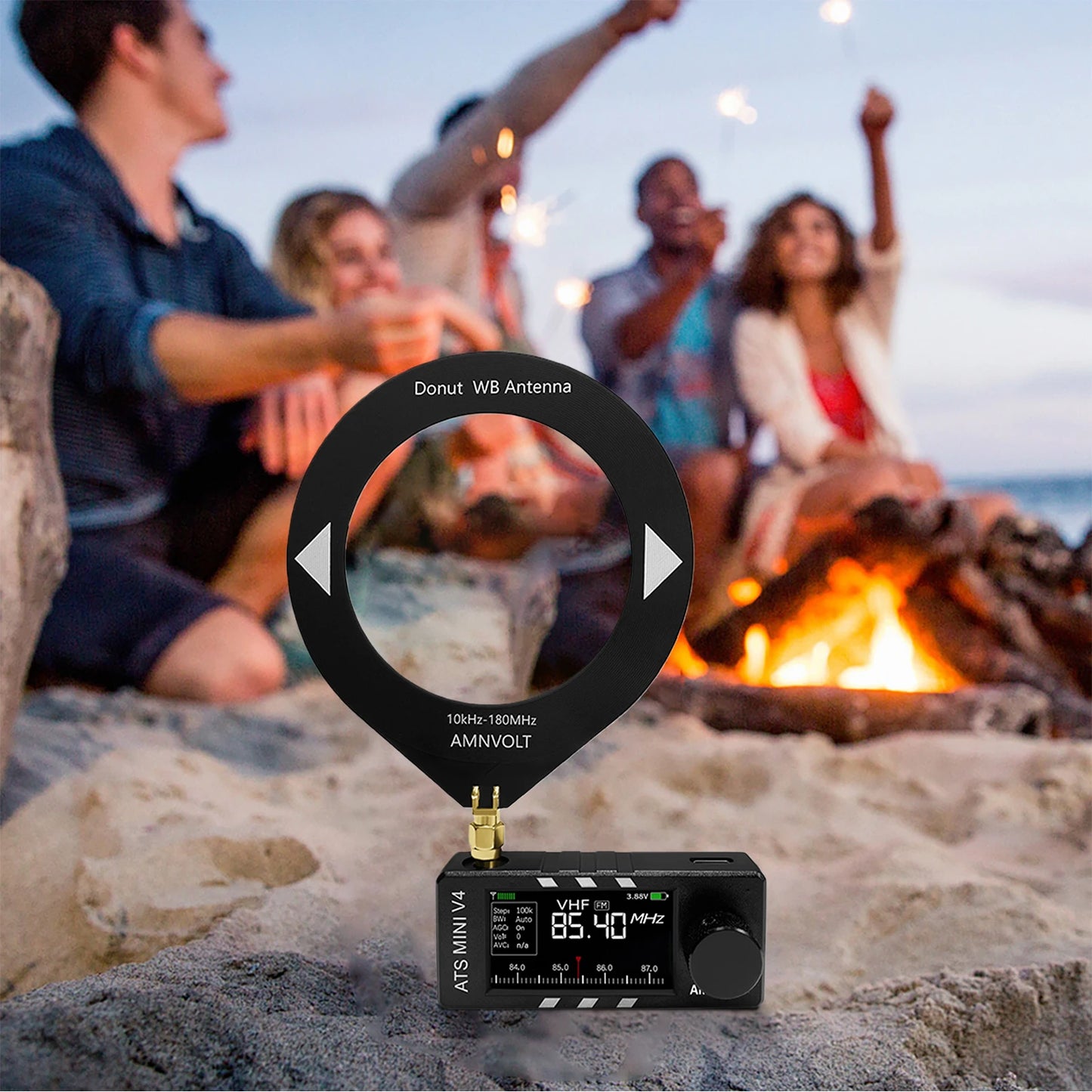 AMNVOLT V4 ATS MINI SI4732 Full Band DSP Radio Receiver FM AM SSB LSB USB with LCD Display Built-in Headphone Amp for Travel