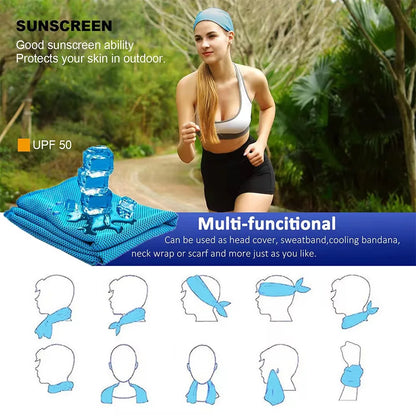 Summer Ice Silk Cold Sensation Sports Towel Outdoor Fitness Cool Towel Quick-drying Sweat-absorbing And Cooling Silicone Sleeve