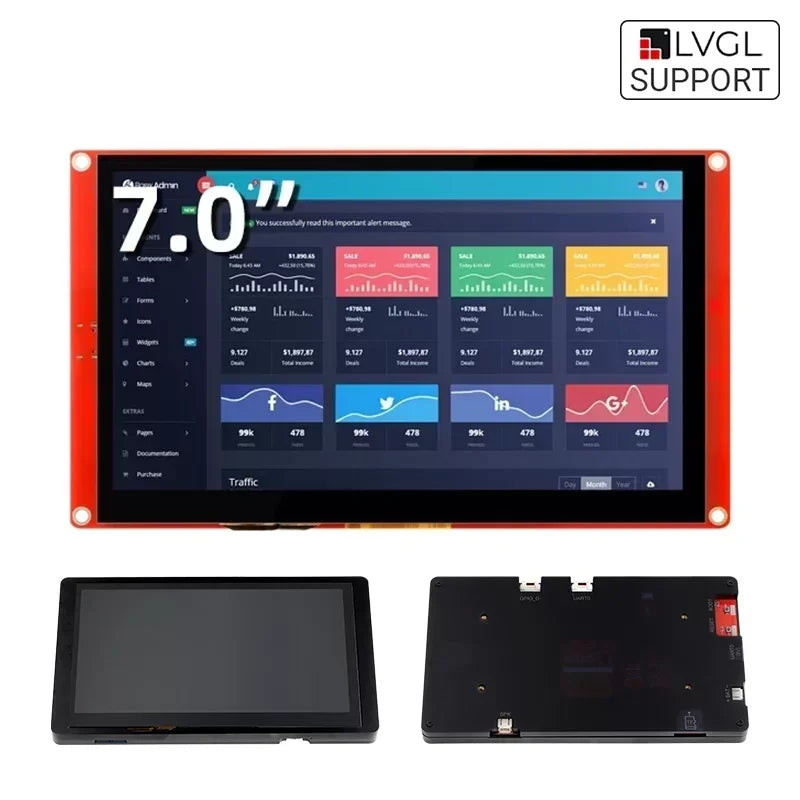 CrowPanel- 7.0 Inch Smart Graphic 800x480 RGB SPI TFT LCD Module Touch Screen Display ESP32 for Arduino MicroPython