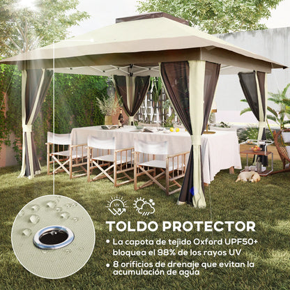 Outsunny 3,6x3,6 m folding tent with 4 side walls anti-UV mesh
