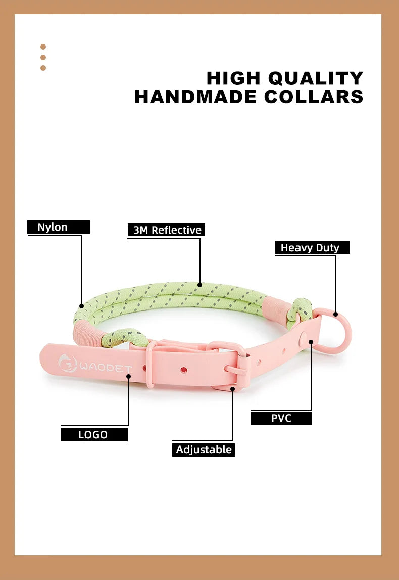 Pet Collar Cute Fashion Nylon webbing Dog Lead Collar Candy Style Handmade Webbing PVC Neck Ring Cool waterproof Dogs supplies