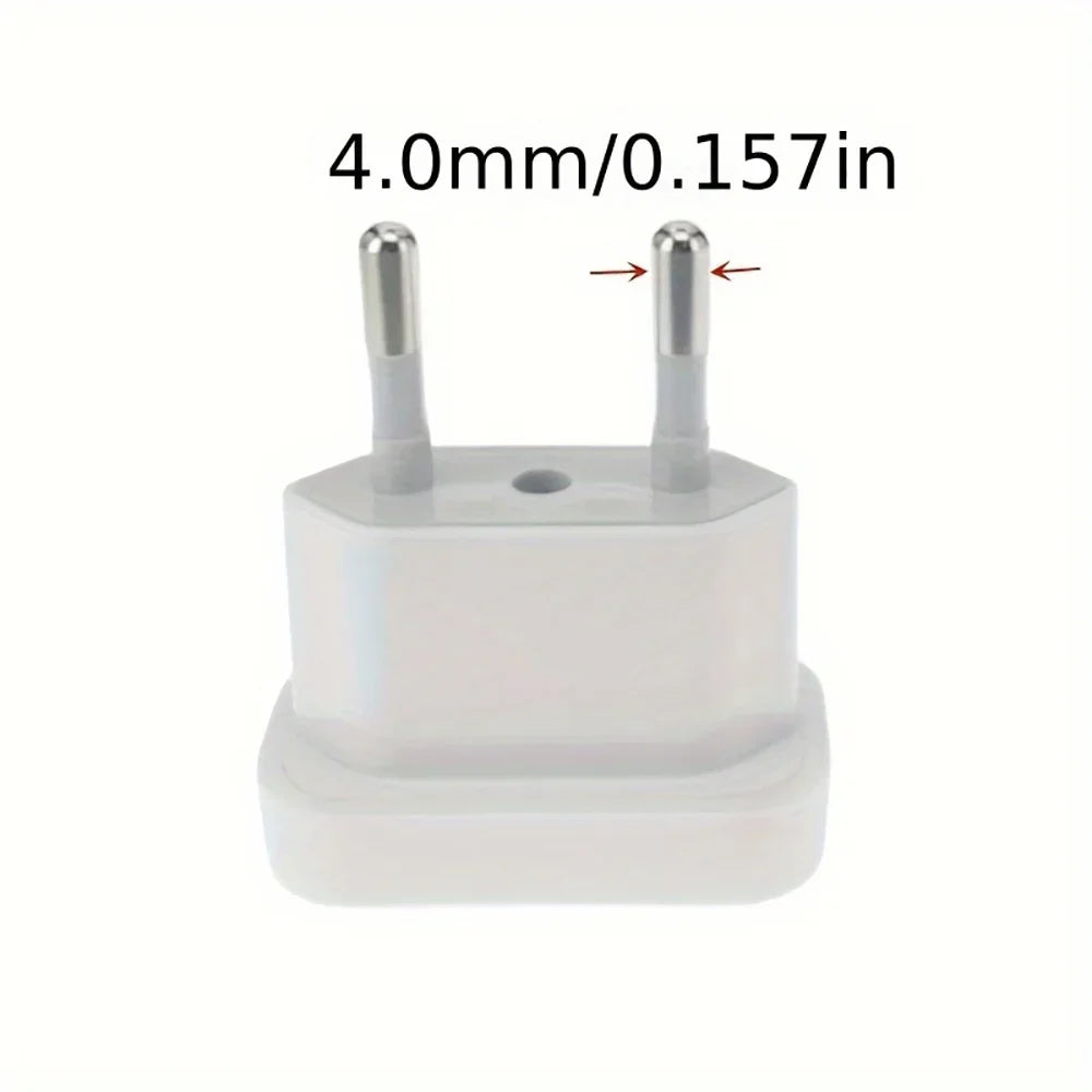 1 Pcs 4.8mm Power Plug Adapter US To EU Euro Europe Plug Power Plug Converter Travel Adapter Power Converter Outlet