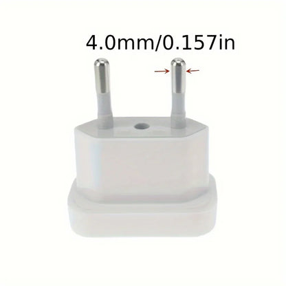 1 Pcs 4.8mm Power Plug Adapter US To EU Euro Europe Plug Power Plug Converter Travel Adapter Power Converter Outlet