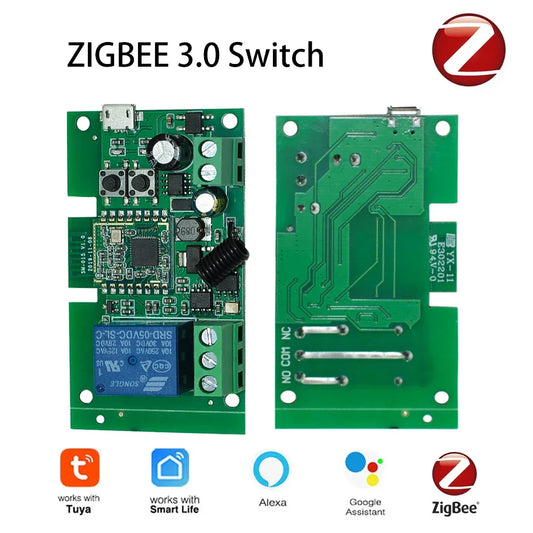 Zigbee Tuya 1CH Smart Relay Module Home Automation DC 5V 7-32V RF433Mhz Remote Control Motor Light Garage Switch Work With Alexa