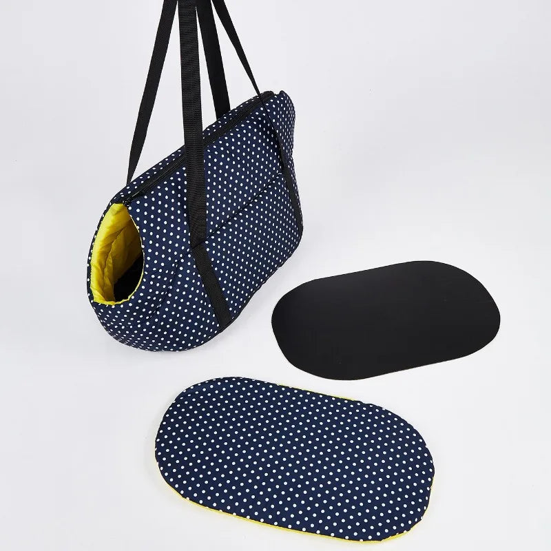 Portable Pet Carrier Bag - Breathable Mesh Winter Warm Foldable Shoulder Handheld Bag, for Small-medium Dogs Cats
