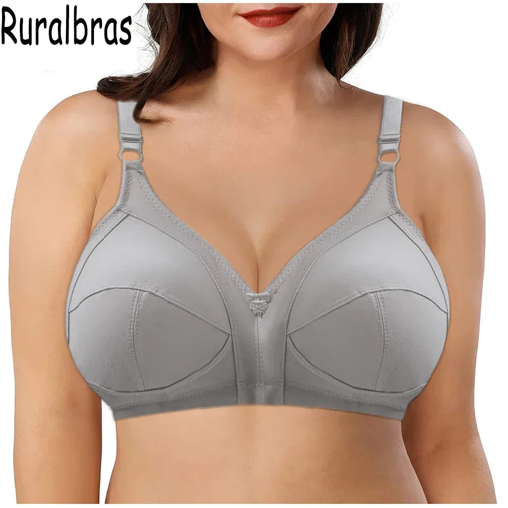 Ruralbras Sexy Women's Bras Wireless Full Coverage D/E/F for Plus Size Non Padded Comfort Soft Bra Minimizer Top Female Lingerie