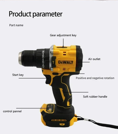 DeWalt DCD805 20V Screwdriver Clave Without Brushes, Compact Drill Tools Driver Battery Impact Wrench, Power Tool Cordless drill