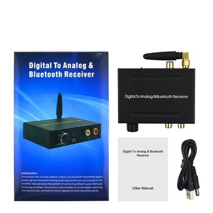 DAC Digital to analog audio converter RCA R/L and 3.5mm out with Bluetooth receiver volume control RCA Amplifier for PS4 TV