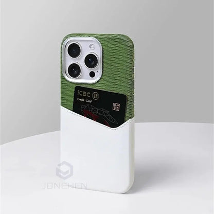For Magsafe Card Holder Leather Case For iPhone 16 15 13 12 17 Pro Max 14 Plus Pocket Wireless Charge Alloy Lens Magnetic Cover