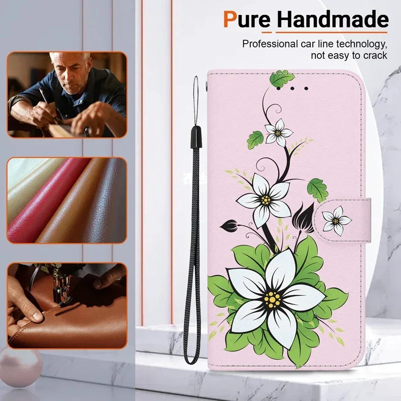 For Xiaomi Redmi 13 Case Solid Color Leather Flip Phone Case for Xaomi Redmi 13 Cover Redmi13 13C 5G Wallet Card Slots Etui