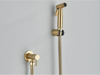 Brushed Gold Handheld Toilet Bidet Sprayer Stainless Steel Bidet Shower Hygienic Shower Wall Toilet Bidet Sprayer Cold Water