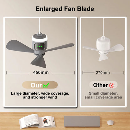 12000mAh Ceiling Fans Portable Outdoor Camping Fan With Remote Control LED Light USB Electric Tent Air Circulator Fan
