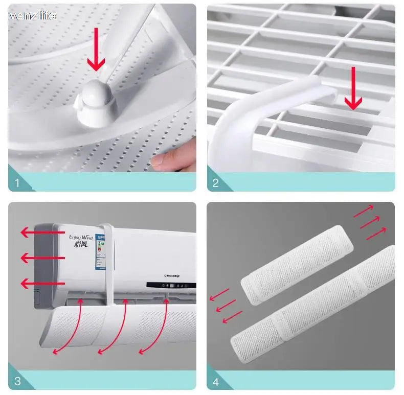 Universal Wall-Mounted Air Conditioning Windshield Baffle Anti-Direct Blowing Windproof Cold Air Guide for Home Air Conditioner