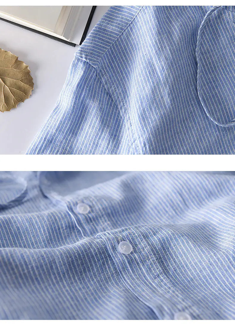 Spring Summer New Hooded Long-sleeved Solid Inen Shirt Trendy Men's Thin Loose Youth Fashionable Cotton Linen Sunscreen Shirt