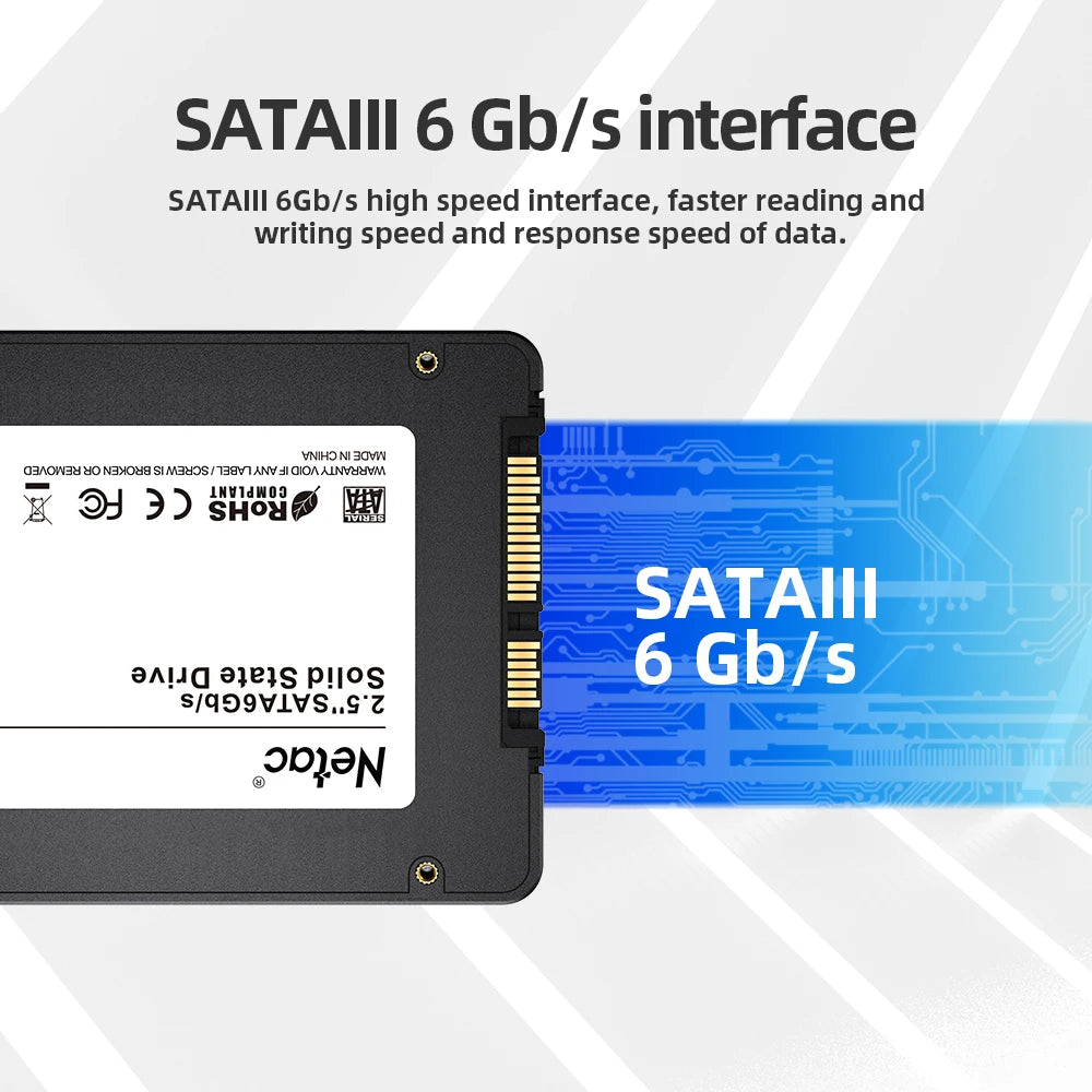 Netac SATA3 SSD 2.5‘‘ 2tb 1tb HD Hard Disk SATA HDD 512gb 256gb 128gb 480gb 960gb Internal Solid State Hard Drive for Laptop PC
