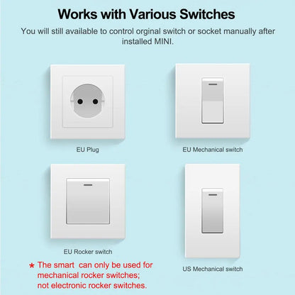16A Wifi Smart Switch Smart Home Light Switches Module 2 Way Control Work with Tuya Smart Life Alexa Google Home Switch