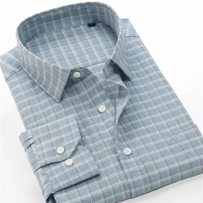 6XL 7XL 8XL 9XL 10XL Elegant Classic Youth Men's Business Casual Striped Long Sleeve Shirt Autumn Brand big Size Loose Shirt