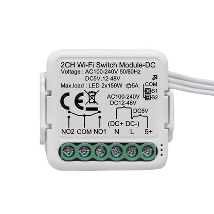 Tuya Smart Dry Contact Switch Module DC5V/12-48V AC110-240V DIY Breaker Relay Compatible with Alexa Google Home