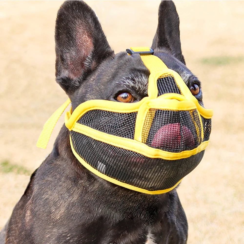 Summer French Bulldog Short Nosed Adjust Pet Muzzle for Dogs Face Shield Pug Mascotas Accessories Prevent Accidental Ingestion