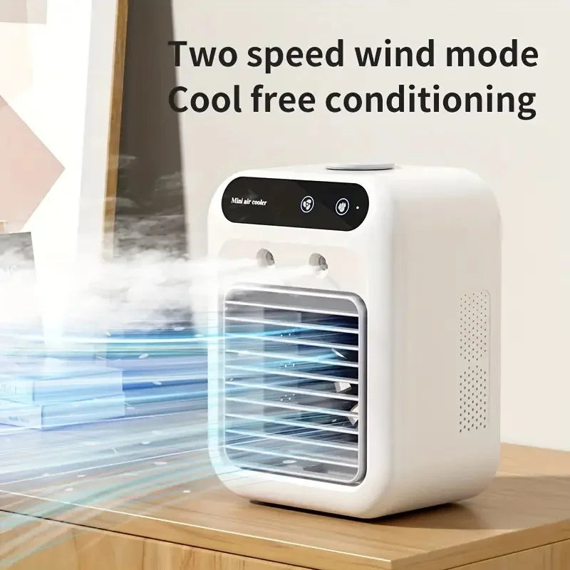 500ml water capacity air cooler fan, silent USB charging small fan, 9-blade high wind power