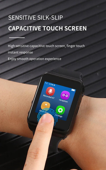 Metal Bluetooth watch MP3 music player HiFi audio quality Bluetooth 5.0 support TF card FM FM/e-book/pedometer wristband MP4