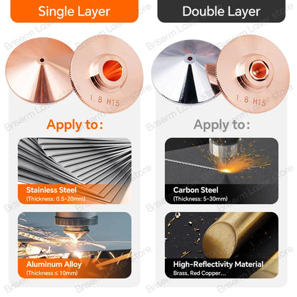 Fiber Laser Nozzle D28 D32 H15 M11 M14 Caliber 0.8-6.0 Laser Cutting Nozzle for Raytools Precitec Boci Laser Cutting Machine