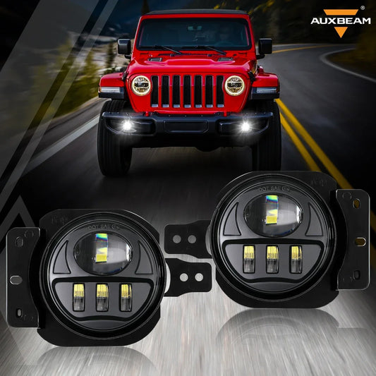 1 Pair LED Fog Lights for Jeep Wrangler JL 2018-2023 Driving Passing Lights Headlight 12V 6000K IP67 Waterproof by PDG ibma