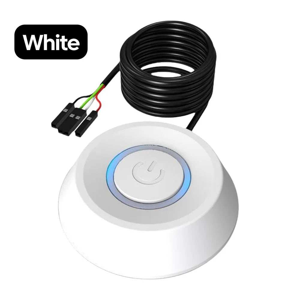 2M Desktop Computer Power Switch PC Motherboard External Desktop Start Power On/Off Button Extension Cable for Home Office