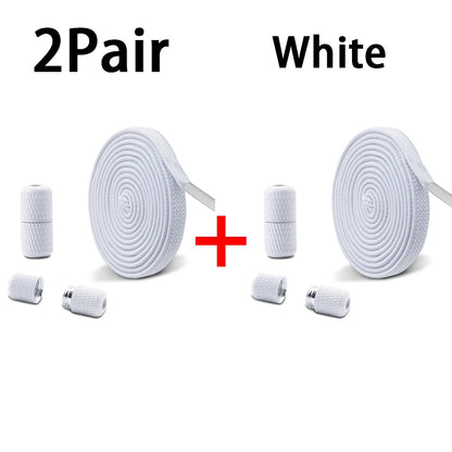 Metal Capsule Buckle Shoelaces without ties Sneaker Flats Elastic Laces Kids Adult Quick Lace On/Off Shoelace 1Pair/2Pair