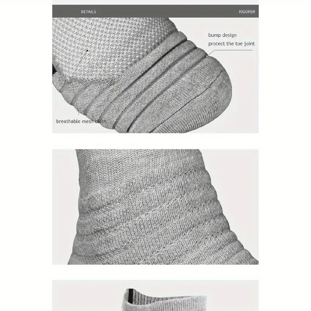 3 Pairs Men's Comfort Fit Cushion Performance Athletic Crew Socks For Outdoor Sports