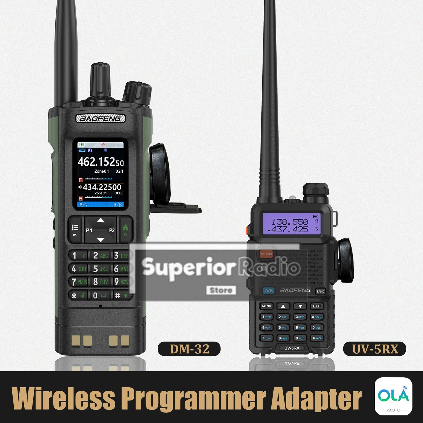Walkie Talkie Bluetooth Wireless Programmer Plug & Play No Driver Issue Phone APP Programming for Baofeng DM-32 UV-5R BF-T20D