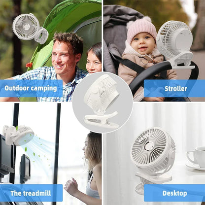 Desktop Fan Portable Clip Fan for Home Room Office Desk/Clip Fan 720° Rotate Wireless Wall Fan Portable Mini Air Circulator Fan