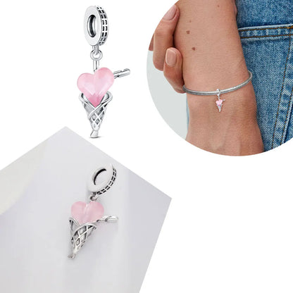 Elegant Mother's Day gifts For mom Ballet Pendant Fit Original Bracelet Diy Jewelry Fine Perfect Heart Rainbow Charm Daily Wear