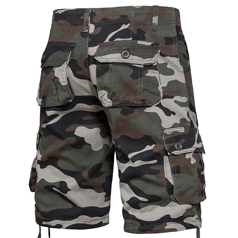 Mens Camo Shorts Men Camouflage Overalls Loose Casual Outdoor Sports Half Pants Side Pocket Cotton Comfortable Shorts