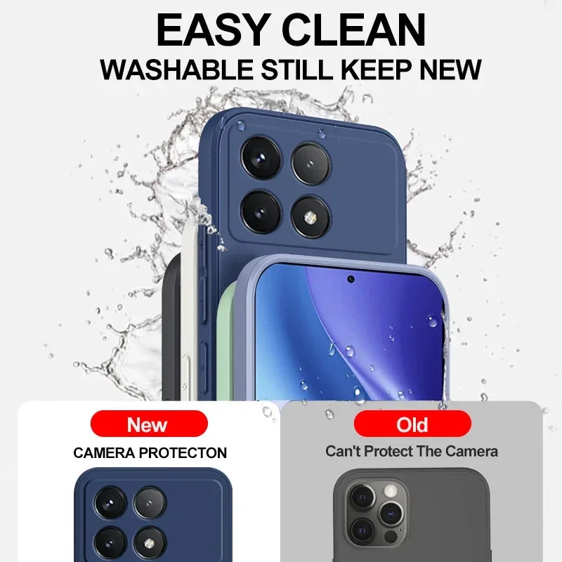 Poco X6 Pro Case Liquid Silicone Phone Case For Xiaomi Poco X6 Pro Poco X 6  X6Pro Pocox6 Pro 5G Shockproof Soft Cover
