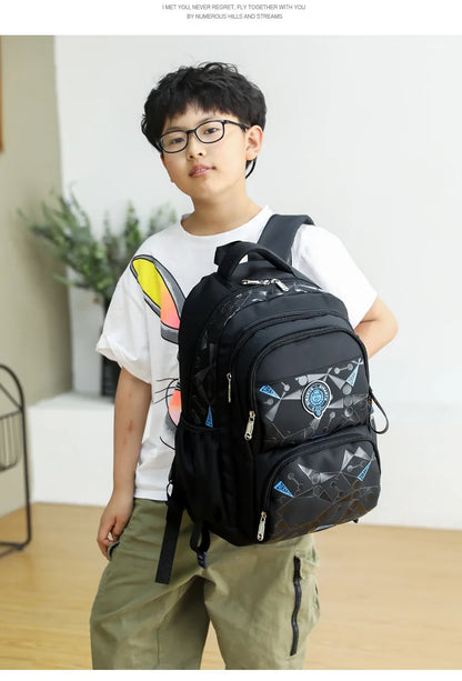 High-capacity on 2/6 Wheels Waterproof Luggage Rolling Bag Student Shoulder Backpack  Detachable Children Rolling School Bags