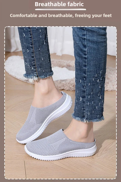 Women's Summer Shoes Plus Size Casual Single Ladies Shoes Soft Sole Cover Half Slippers Sale Shoes with Free Shipping