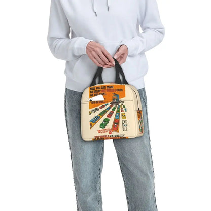 Custom Hot Wheels For Fans Thermal Insulated Lunch Bag Cartoon Sport Car Portable Lunch Container Travel Multifunction Food Box