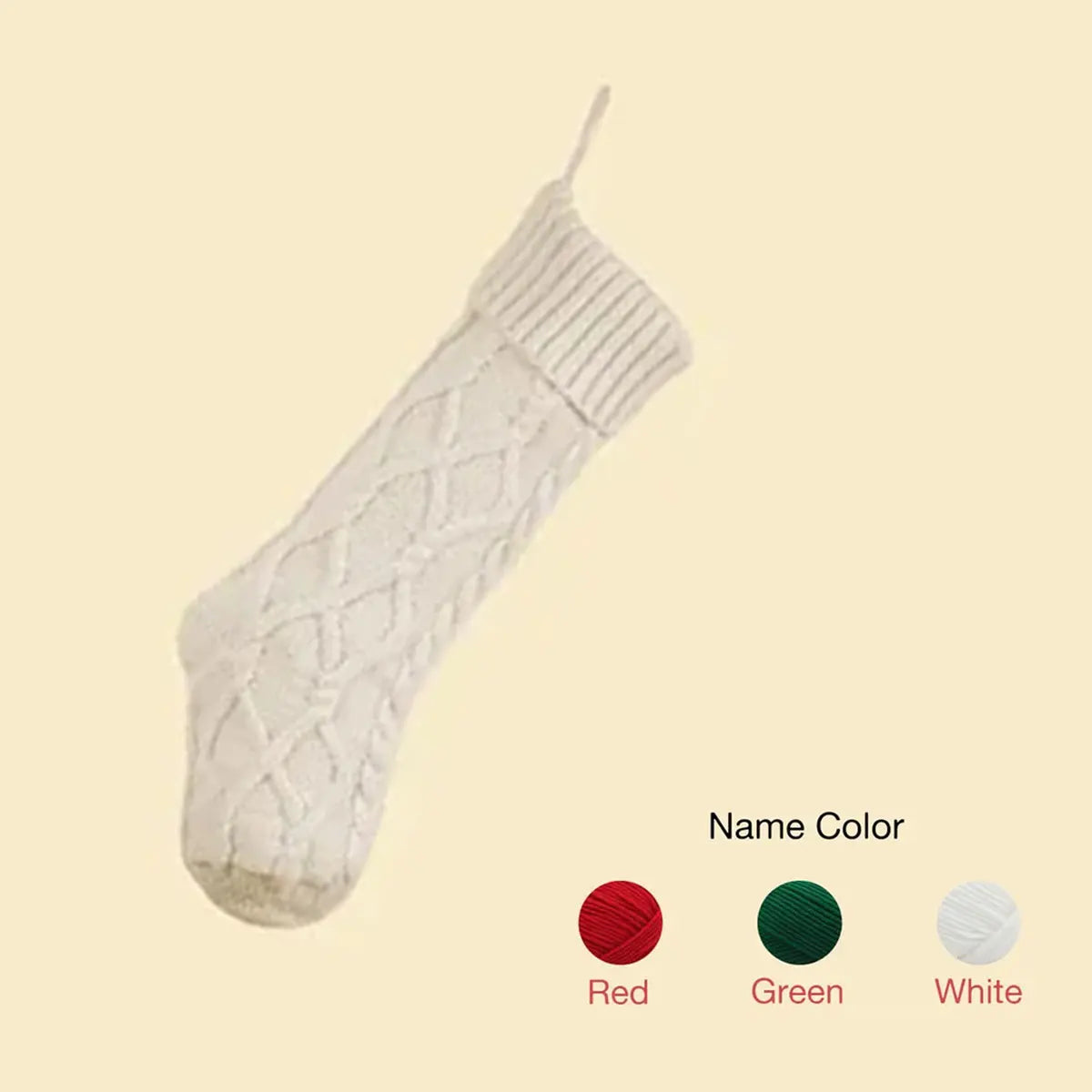 A vintage personalized Christmas stocking with embroidered name and customizable letters, perfect as a family Christmas gift